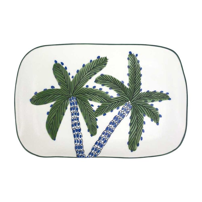 Coconut Bay Rectangle Plate - White Palm image number 0